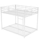preview thumbnail 25 of 30, Full over Full Size Metal Low Bunk Bed with Ladder and Fence for Kids