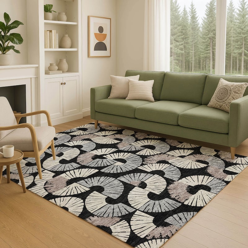 Machine Washable Indoor/ Outdoor Modern Jay Chantille Rug