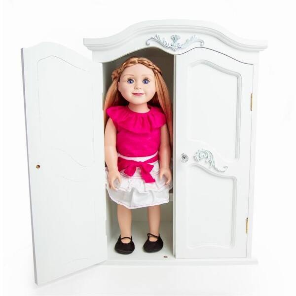 Shop High Quality 18 Inch Doll White Wooden Wardrobe Armoire Trunk