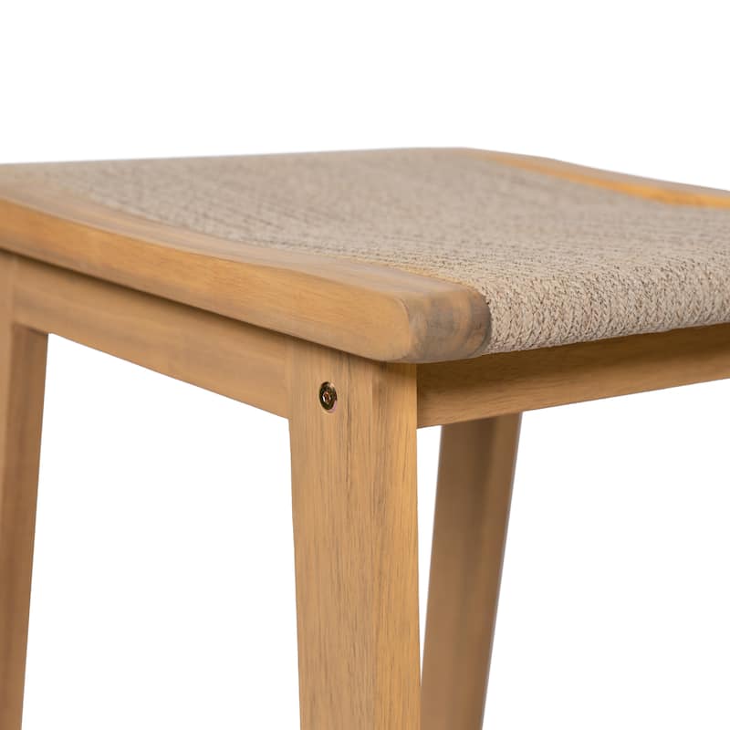 Christopher Knight Home- Lingard Acacia Wood Backless Patio Counter Stool(Set of 2)