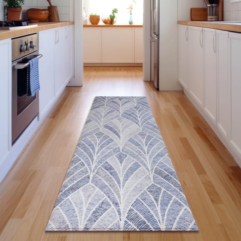 Premium Washable Super Soft Chic Mosaic Mayfield Rug - Denim - 2' 3" x 7' 6"