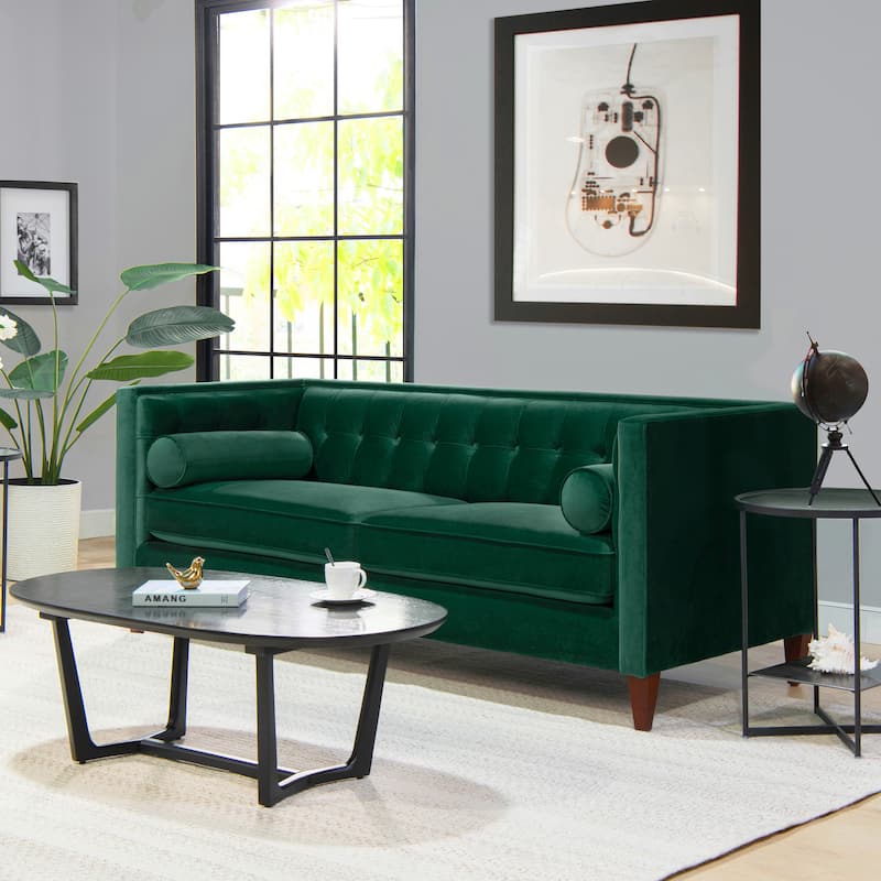 Jack 84" Modern Upholstered Tufted Tuxedo Sofa