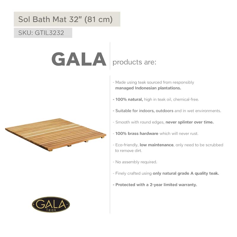 Teak Bath Mat SOL 32" (81 cm)