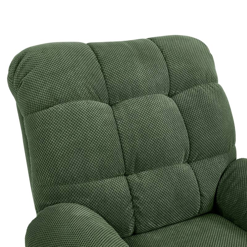 Recliner Chair, Overstuffed Armchair, Manual Recliner, Padded Footrest, Ergonomic Lounge Chair, Soft Fabric Recliner