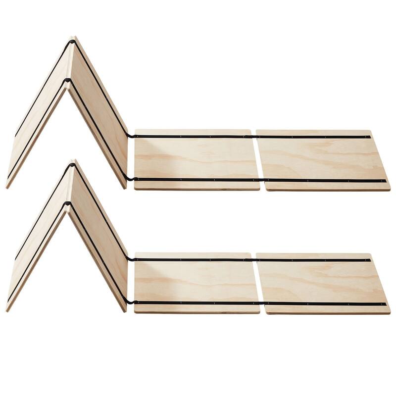 Natural Wood Pine Plywood Foldable Bunkie Board with Ventilated Webbing Straps - Twin