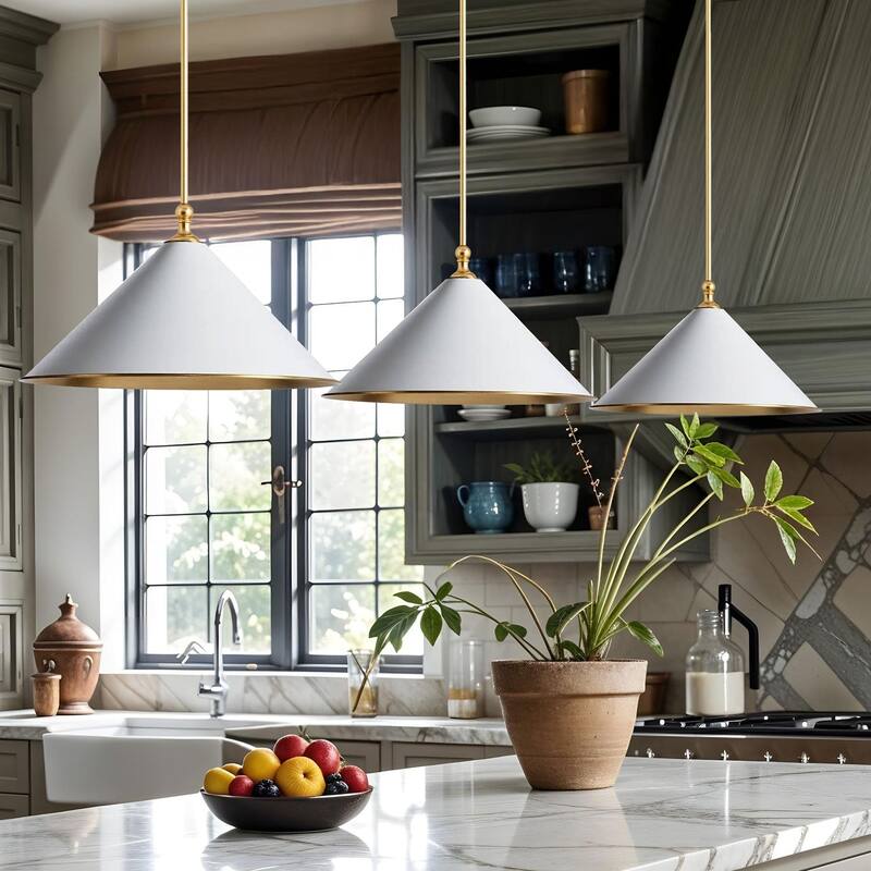 Giza Cone Pendant Light - White - 17"