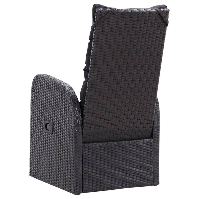 vidaXL Reclining Garden Chair Set of 2 Black - 27.2 x 22.4 x 41.7