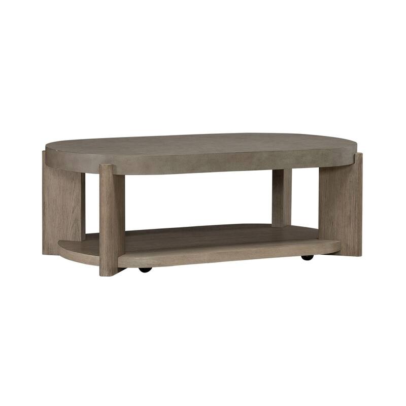 Affinity Dusty Taupe & Concrete 3 Piece Oval Cocktail Table Set