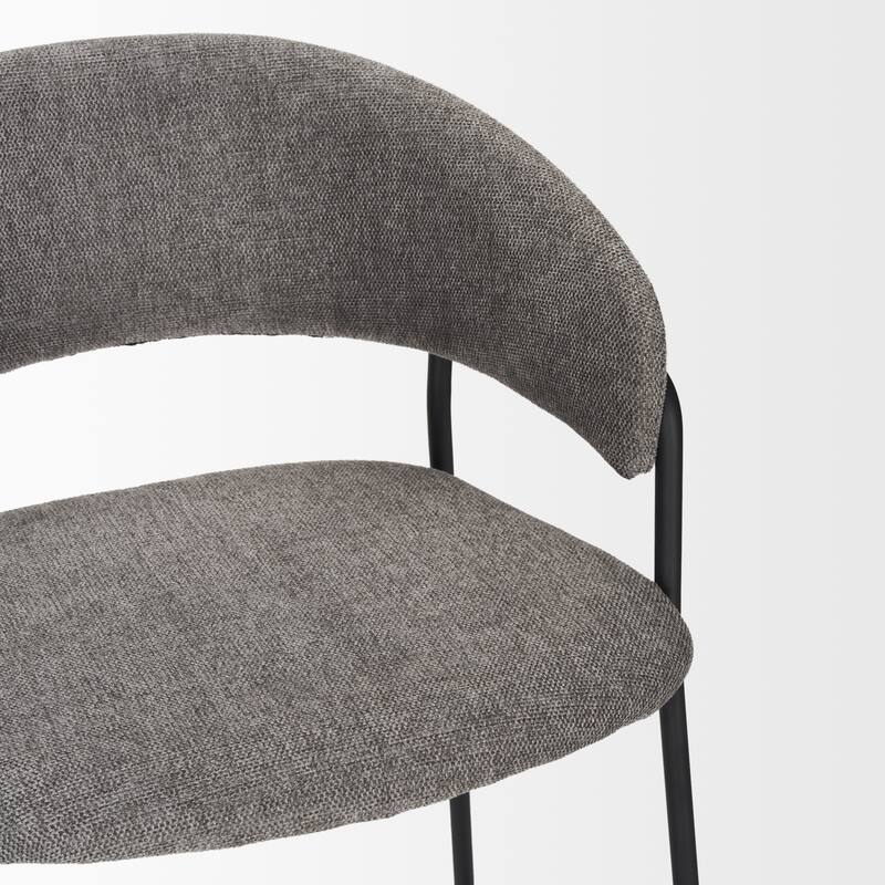 Carolyn Counter Stool w/ Gray Fabric & Matte Black Metal