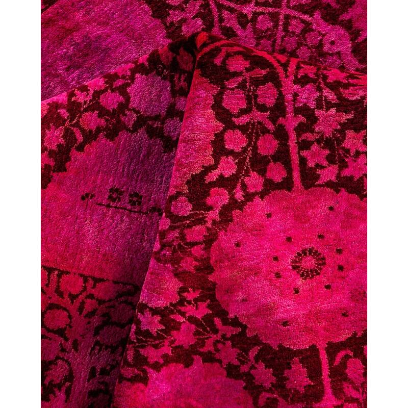 Fine Vibrance One-of-a-Kind Hand-Knotted Area Rug - Pink, 6' 1" x 9' 1" - 6' 1" x 9' 1"