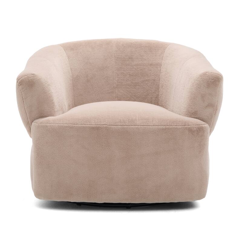 Christopher Knight Home - Plush Modern Swivel Upholstered Club Chair with Ergonomic Barrel Comfort