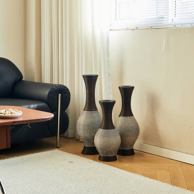Desktop Vase, High Independent Flower Stand, Artificial Vine Vase, PVC Floor Vase, Home Decoration Flower Stand Set of 3