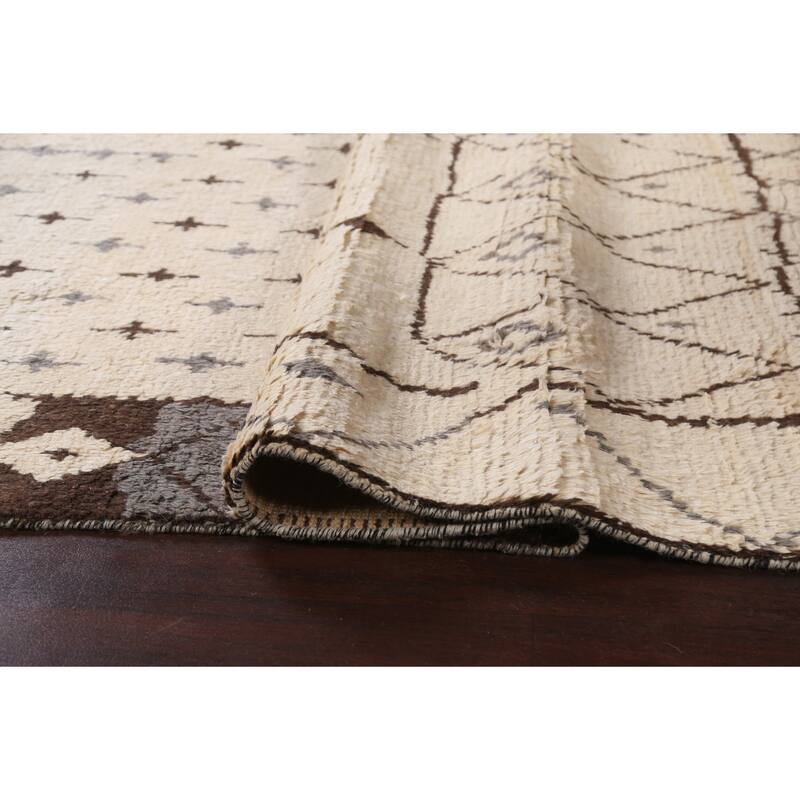 Tribal Geometric Oriental Moroccan Wool Area Rug Hand-knotted Carpet - 8'1" x 10'10"