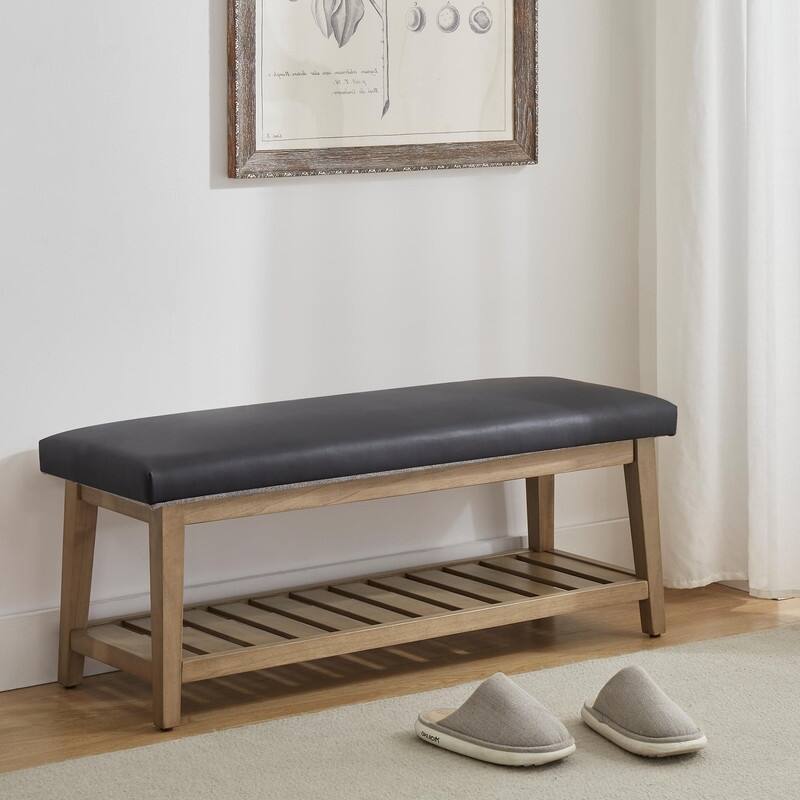Entryway Bench - 16"D x 44"W x 19"H - Black