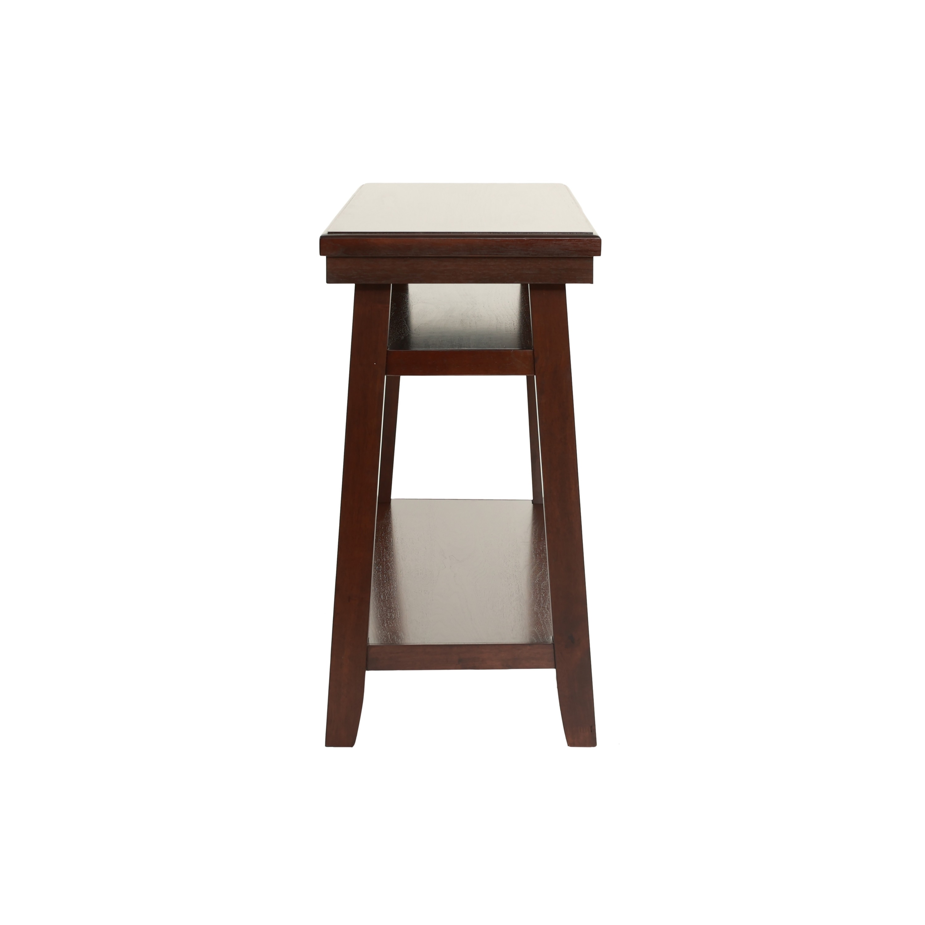 Walnut Finish Console Table With Under-Table Shelf Storage For Living Room Sofa Table