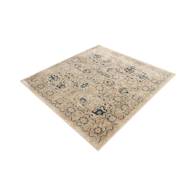 Traditional Hadeya Collection Area Rug - Beige - 10' Square