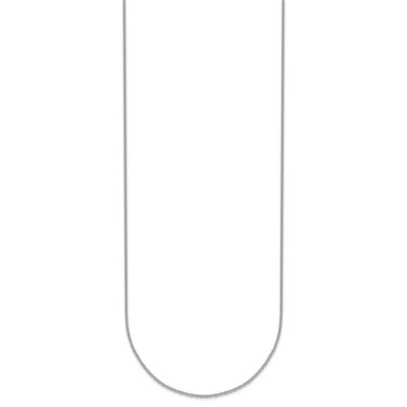 Curata Italian 18k White Gold 1.3mm Cable Chain Necklace (Lobster)