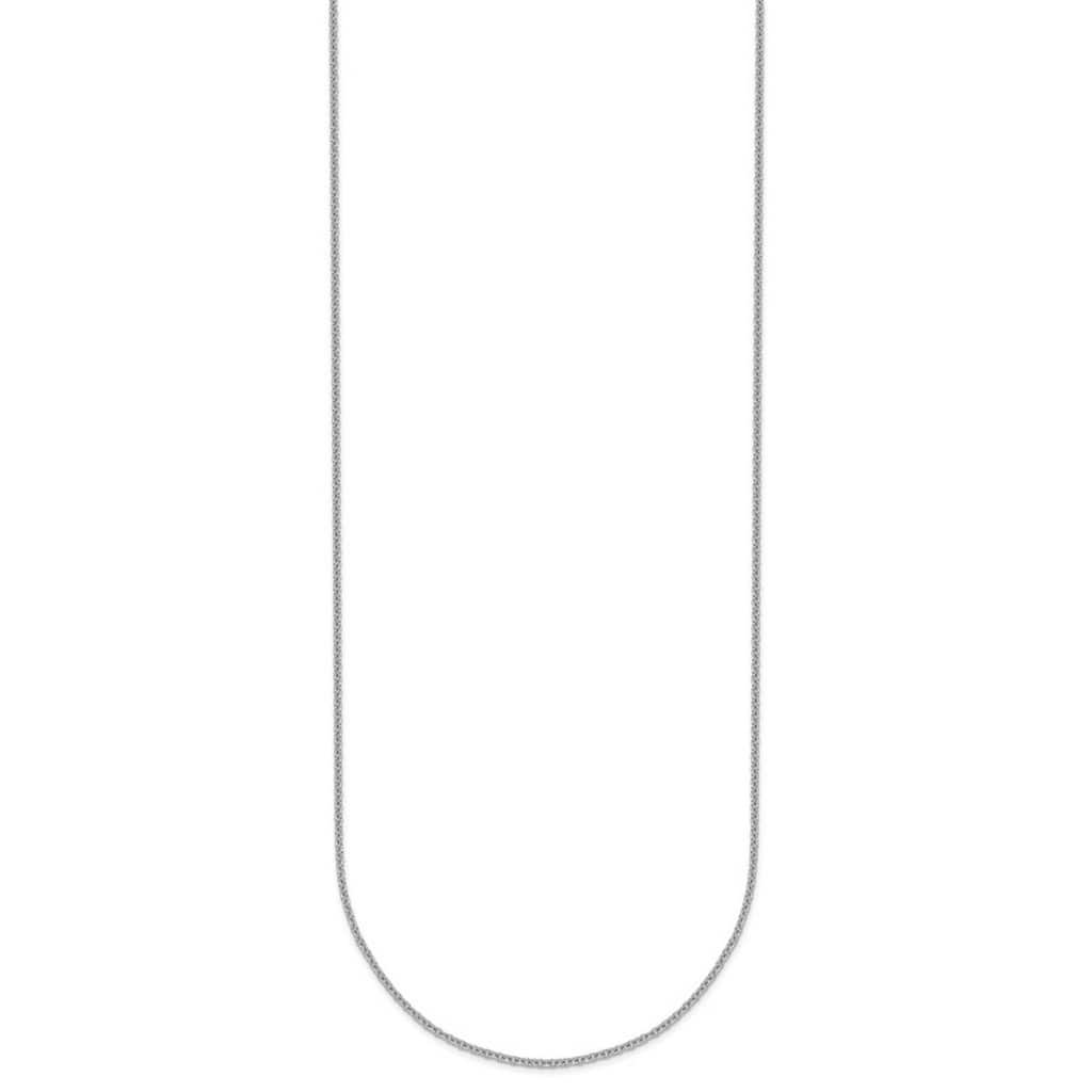 Curata Italian 18k White Gold 1.3mm Cable Chain Necklace (Lobster)