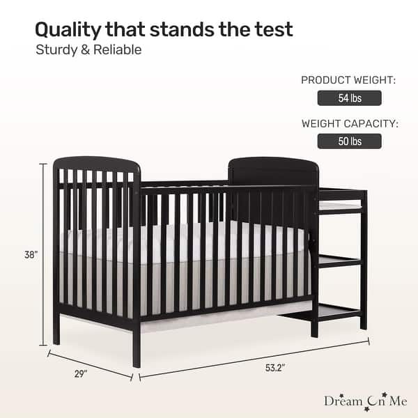 Dream On Me, Anna 4 in 1 Full Size Crib and Changing Table Combo