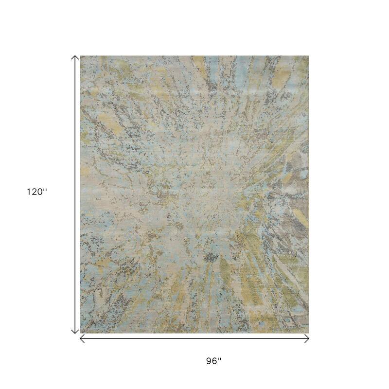 HomeRoots Abstract Contemporary Rectangle Area Rug - 120.00 in. x 96.00 in. x 0.25 in.