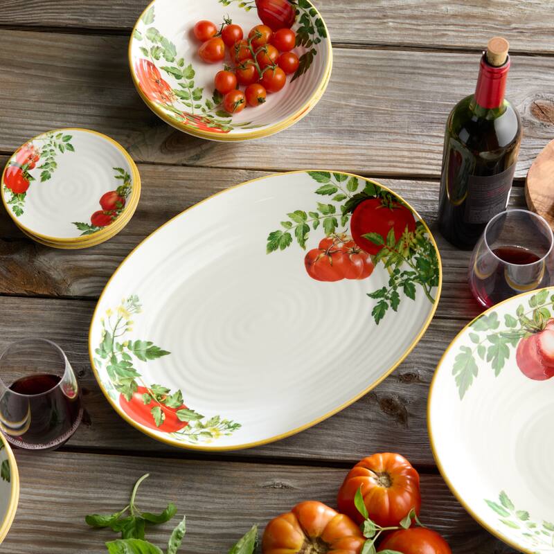 Certified International Pomodoro Oval Platter 16" x 12" - 16"W x 12"D x 1.5"H