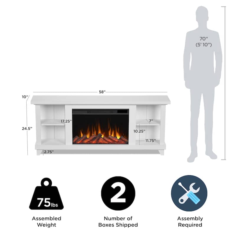 Penrose 58" Slim Electric TV Stand Fireplace by Real Flame