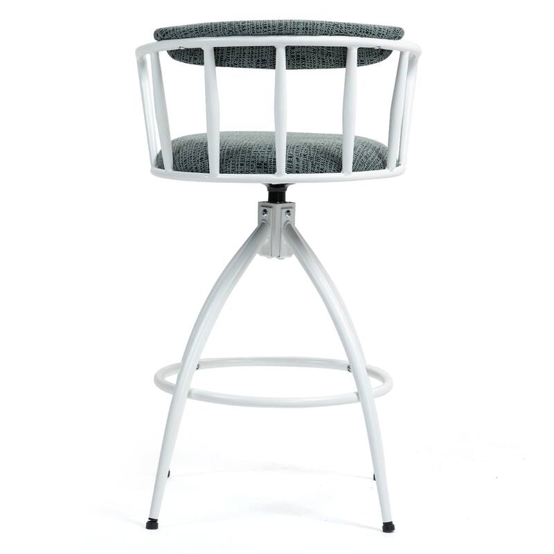 Set of 2 Swivel Bar Stools with Water Transfer Printed Metal Frame