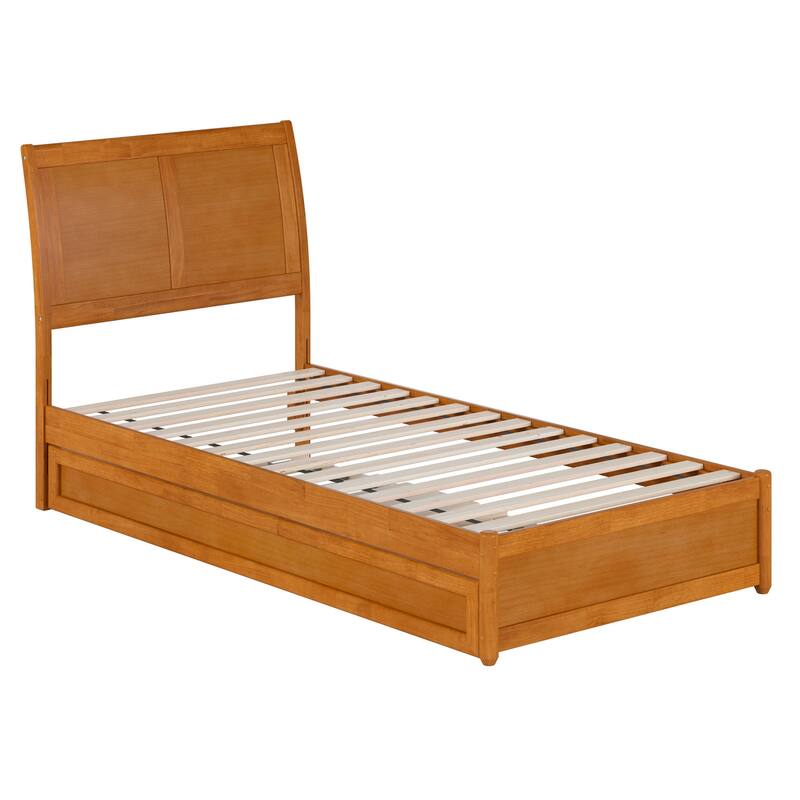 Andorra Platform Bed with Panel Footboard and Twin XL Trundle