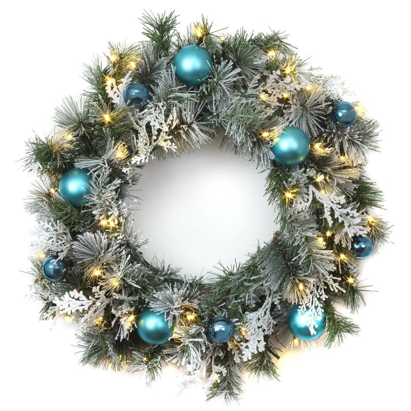 National Tree Company 2 ft. Tinkham Pine Wreath with LED Lights - 2 ft