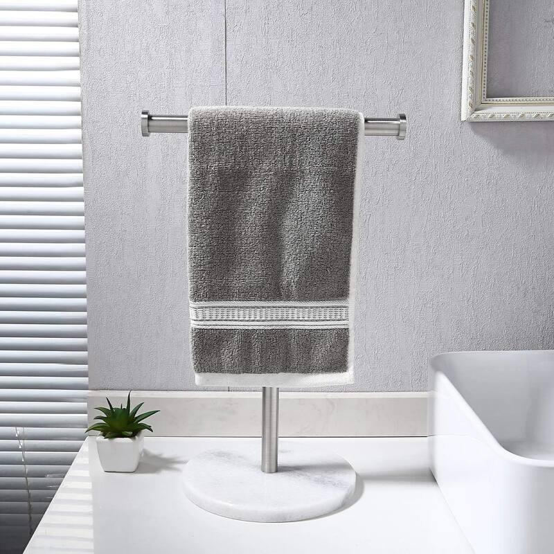 Countertop T-Shape Towel Rack Holer with Heavy Weight Marble Base