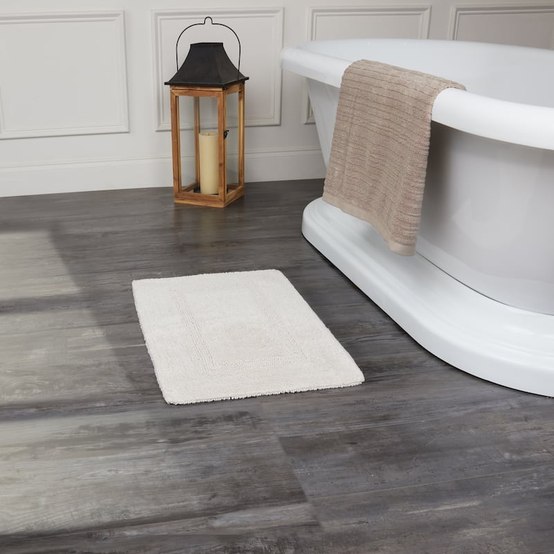 Fabstyles Basix Soft & Absorbent Reversible Cotton Bath Rug - 16 x 24 - Taupe