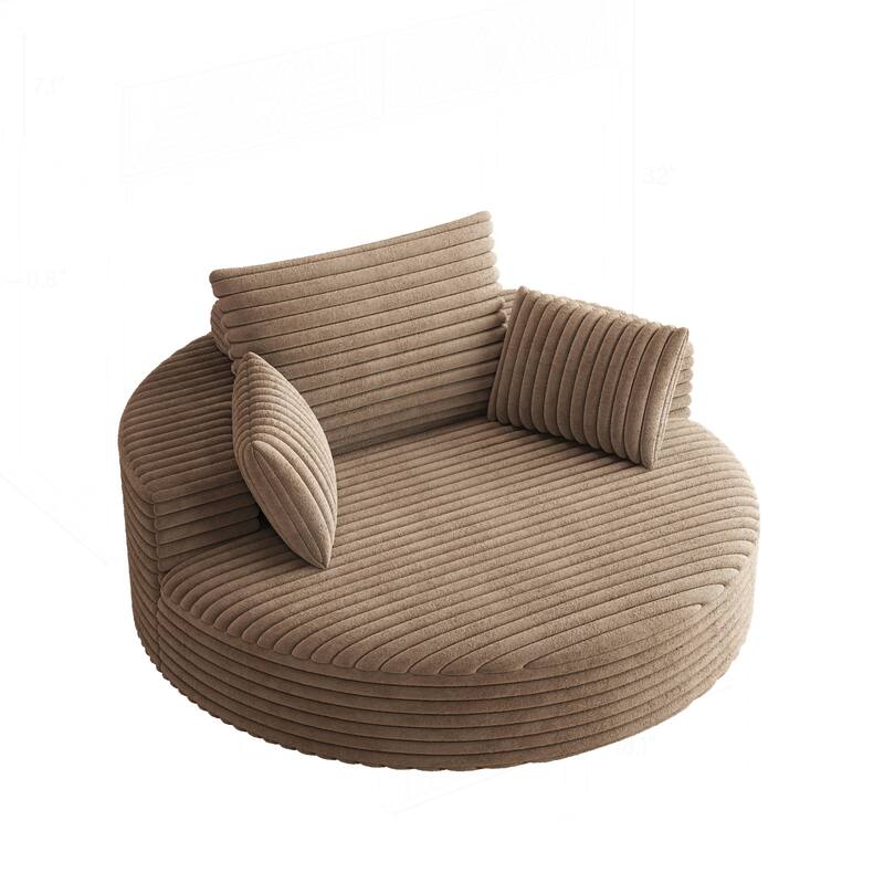 Comfortable Corduroy Foam Swivel Chair for Various Rooms, Enhancing Relaxation