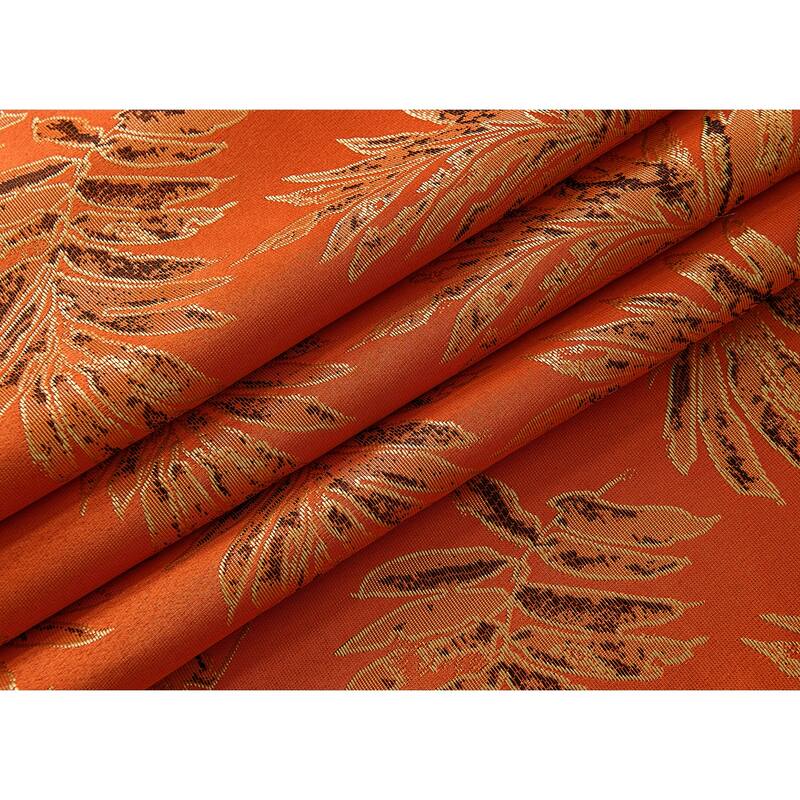 Gracewood Hollow Bao Textured Floral Jacquard Single Rod Pocket Curtain Panel w/ Attached 18-inch Valance - 54 x 84 in.