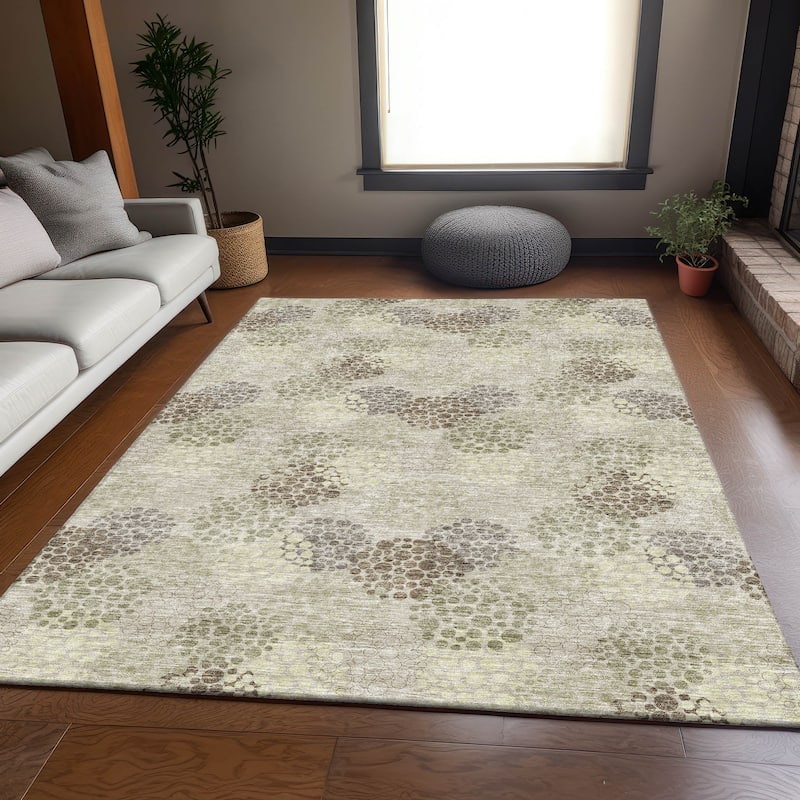 Premium Washable Super Soft Contemporary Clusters Mayfield Rug