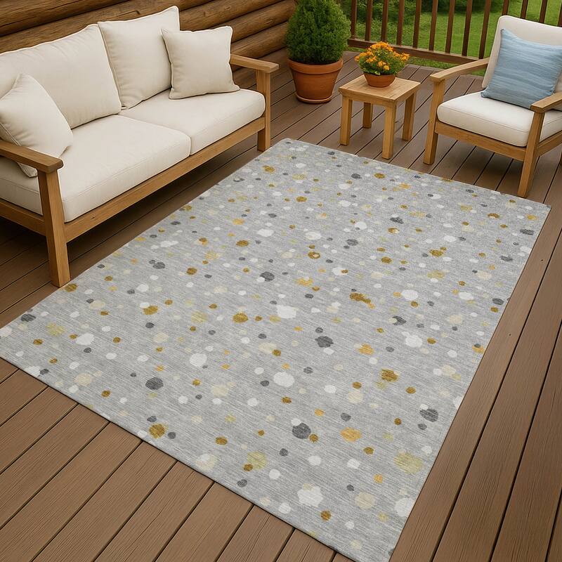 Machine Washable Indoor/ Outdoor Contemporary Sheinelle Chantille Rug