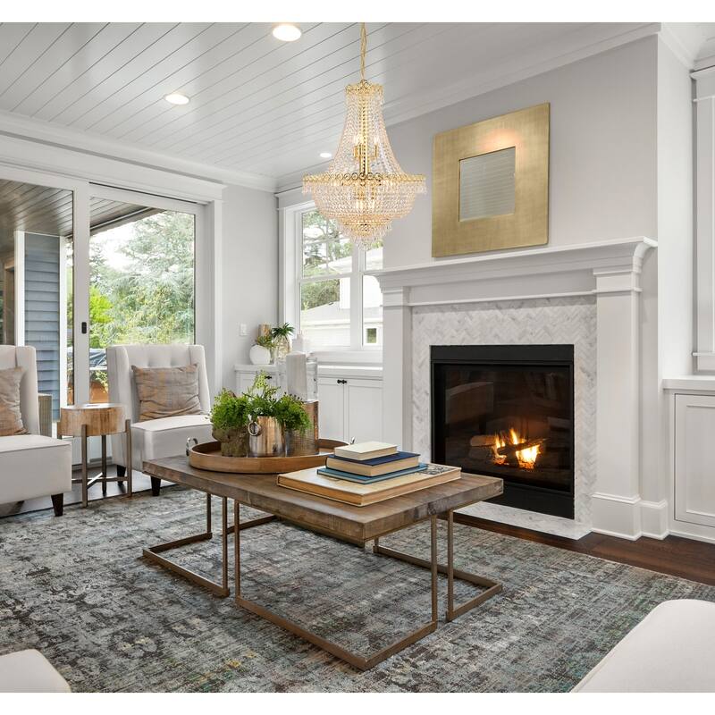 Elegant Lighting Gold 24-inch Royal-cut Crystal Clear Hanging 12-light Chandelier