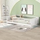 preview thumbnail 23 of 31, Twin size Floor Platform Bed with Built-in Book Storage Rack,Door for Home White