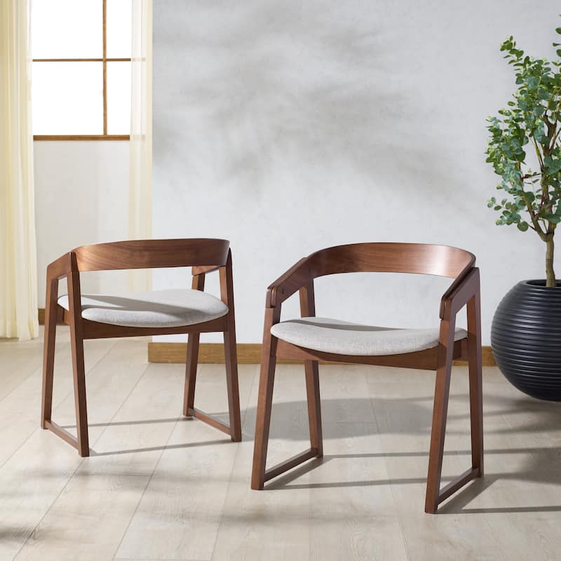 SAFAVIEH COUTURE Hildabryna Wood Dining Chair (Set of 2) - 21"W x 21"D x 26"H