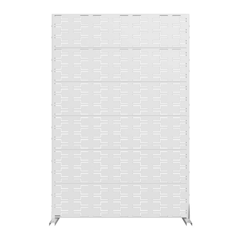 72" H×47"W Dovelina Black Outdoor Freestanding Metal Privacy Screen Decorative Garden Fence