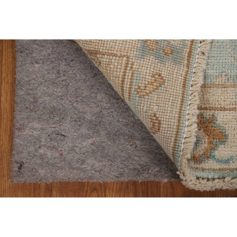 Hand Knotted Oriental 100% Wool Carpet Transitional Geometric Navy Blue & Blues Oushak Area Rug - 2' 11'' X 2' 0''