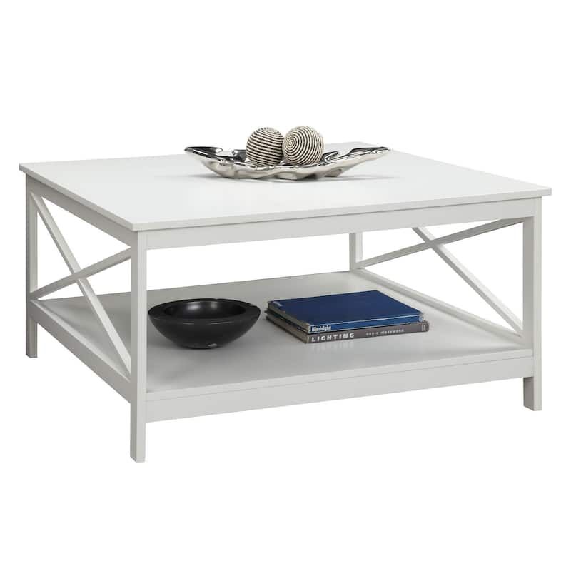Convenience Concepts Oxford 36" Square Coffee Table with Shelf