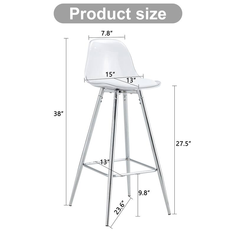 Modern and comfortable upholstered bar chairs for dining room, kitchen, terrace and living room chairs - White