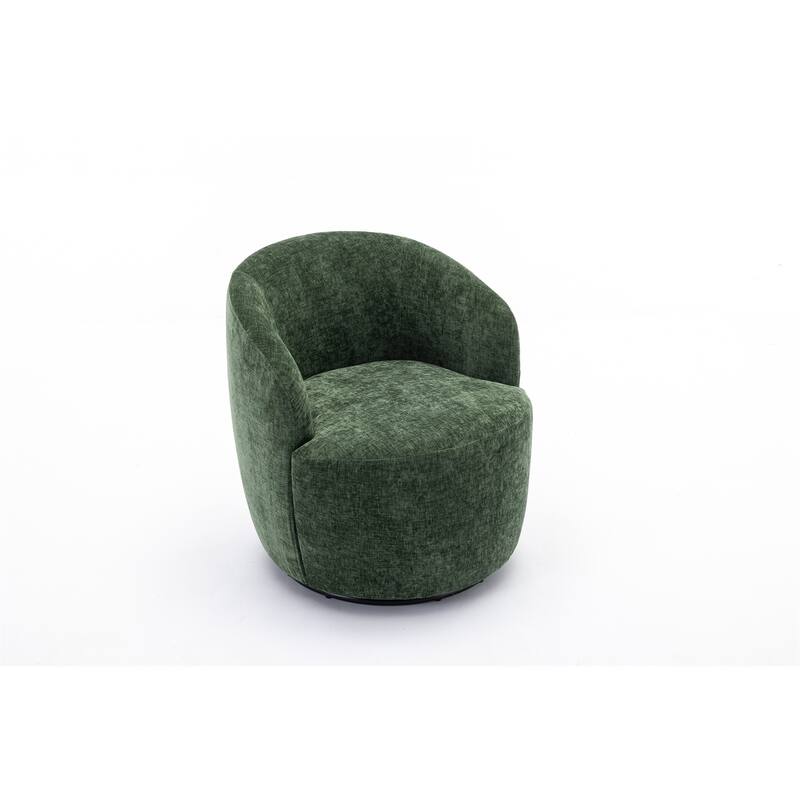 Chenille Fabric Swivel Accent Armchair
