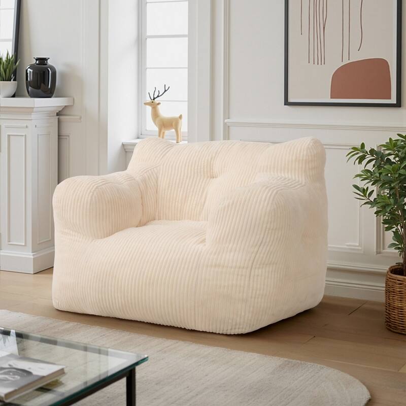 Pamapic Bean Bag Chair, Soft Corduroy Lazy Large Bean Bag Couch