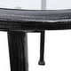 preview thumbnail 6 of 7, SEI Furniture Glenn Distressed Black Metal Round Side Table with Glass Top and Shelf