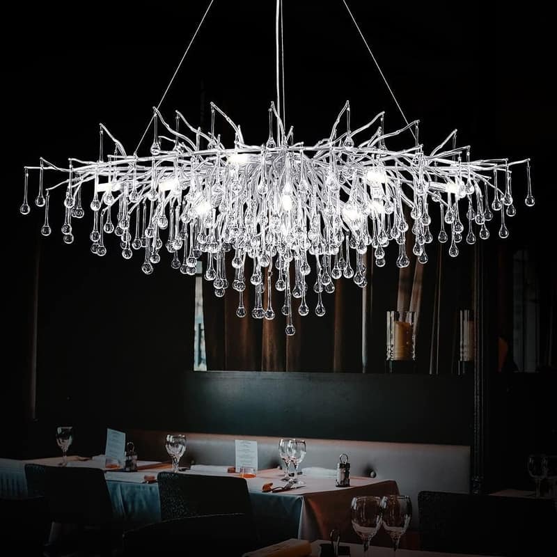 KAYLA 47in-13Light Modern Indoor Crystal Chandelier - Sliver-47in