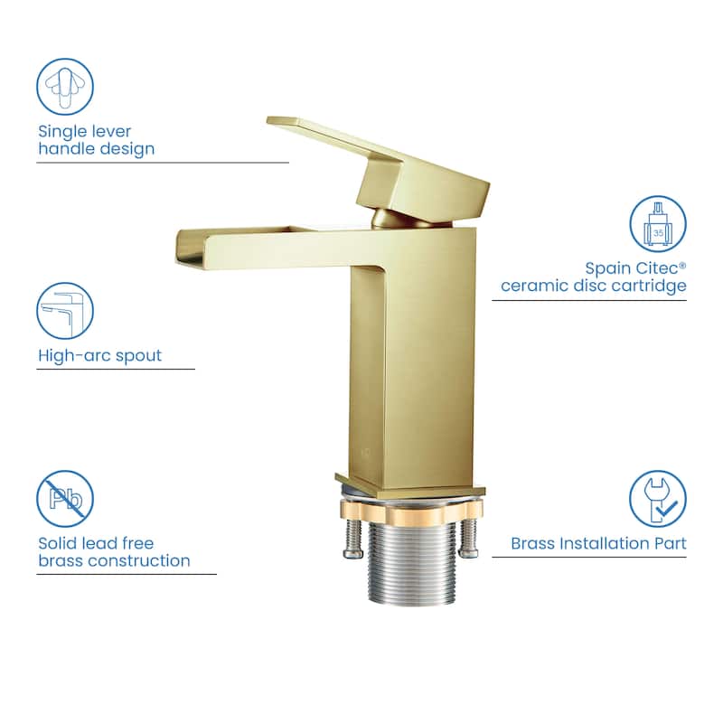Waterfall Single Handle Bathroom Vanity Sink Faucet