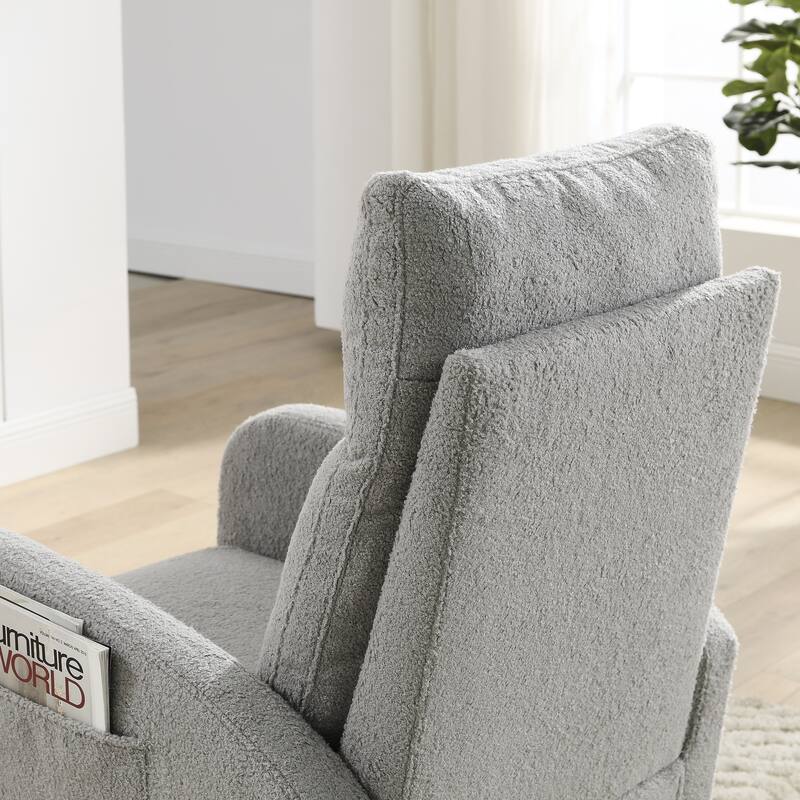 GDFStudio - Emilia Modern Fabric Upholstered Rocking Chair with Ergonomic Design and Side Pockets - 27.6 "W