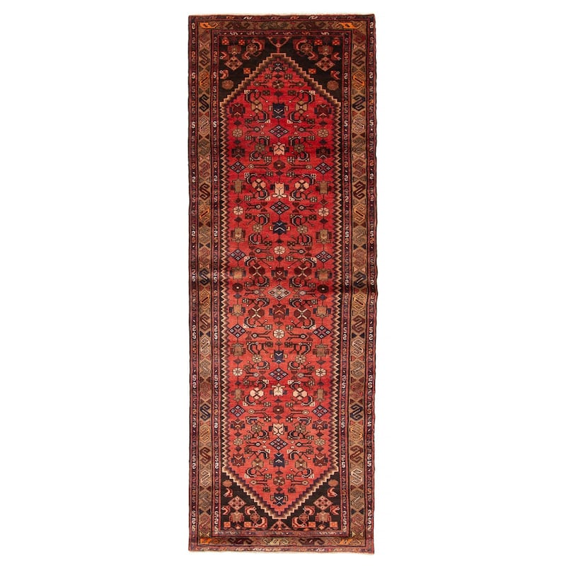 ECARPETGALLERY Hand-knotted Andelz Red Wool Rug - 3'4 x 10'0 - Red - 3'4 x 10'0