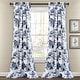 preview thumbnail 1 of 13, Lush Decor French Country Toile Room Darkening Window Curtain Panel Pair 84 Inches - White & Blue